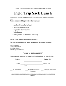 Lunch to go for Field Trip - Verona Area School District