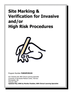 Site Marking & Verification for Invasive Procedures