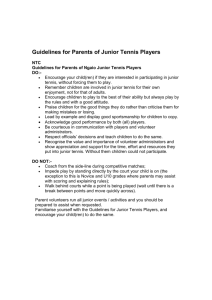 Guidelines for Parents of Junior Tennis Players