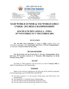 XLI World Junior and XIX World Junior Girls Chess