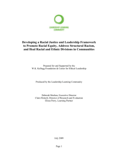 Developing a Racial Equity and Leadership