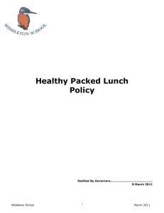 Middleton Packed Lunch policy