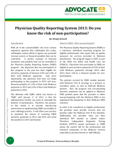 Physician Quality Reporting System 2013: Do you know the risk of