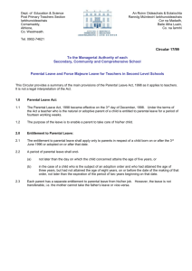 Circular 17/99 -Parental Leave and Force Majeure Leave for