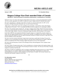 Niagara College Vice-Chair awarded Order of Canada Michael D