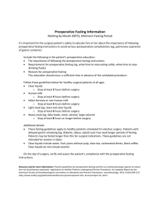 Preoperative Fasting Information Sample (Word Doc)