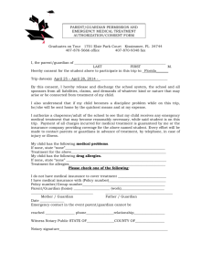Medical Release Form (Senior Trip Information)