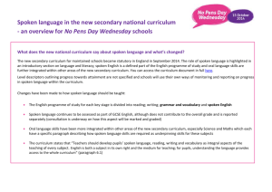 No Pens Day Wednesday and spoken language in the new curriculum