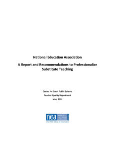 A Report and Recommendations to Professionalize Substitute