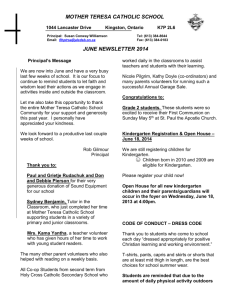 Early June Newsletter 2013 - Algonquin & Lakeshore Catholic