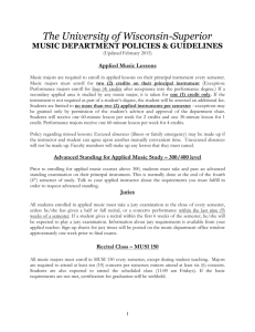 Music Department Policies - University of Wisconsin