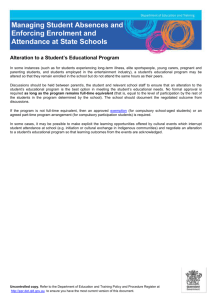 Alteration to a student`s educational program