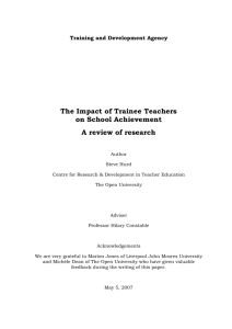 The Impact of Trainee Teachers on School Achievement