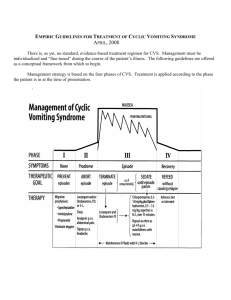 empiric guidelines for treatment of cyclic vomiting syndrome