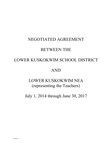 LKSD-LKNEA Teacher`s Negotiated Agreement July 1