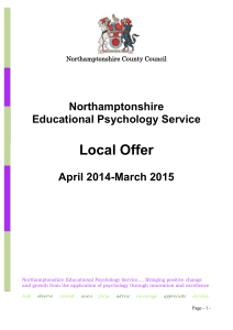 Educational Psychology Service - Northamptonshire County Council