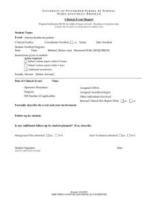 Clinical Event Form