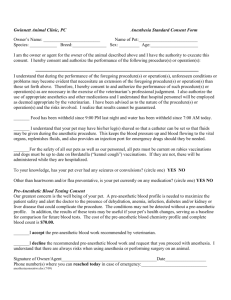 Consent Form for General Anesthesia