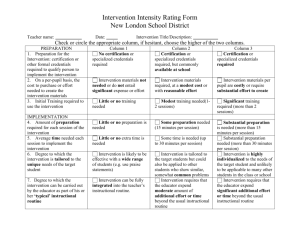 Intervention Intensity Rating Form