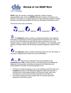 SOAP notes are narrative, predictably organized, problem oriented