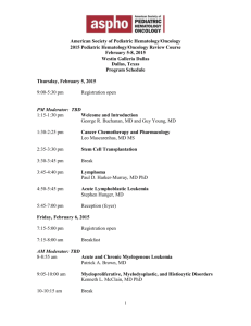 Schedule - The American Society of Pediatric Hematology/Oncology