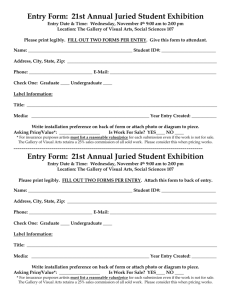 Entry Form: 12th Annual Juried Student Art Show