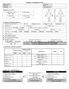 Lumbar Evaluation Form
