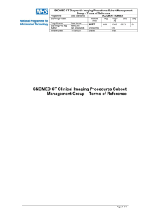 SNOMED CT Clinical Imaging Procedures Subset Management GroupTOR