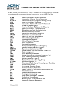 Clinical Trials Research Acronyms