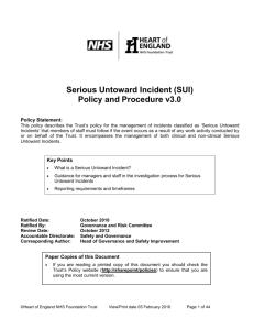 Serious Untoward Incident - Heart of England NHS Foundation Trust