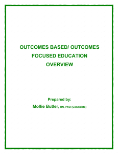 Outcomes Based Education (OBE)