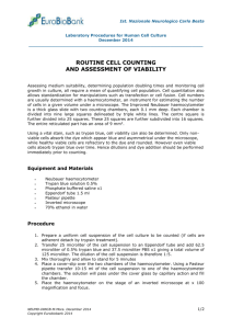 Routine cell counting and assessment of viability