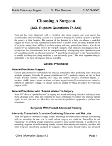 Surgeons With Formal Advanced Training
