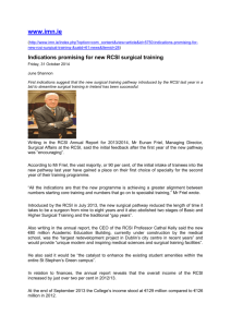 Indications promising for new RCSI surgical training