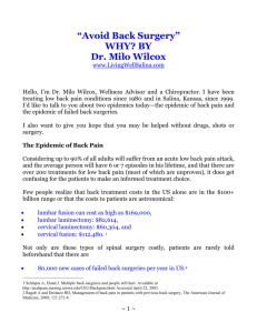 Back Surgery Report - Living Well Chiropractic