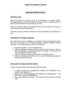 EMAILING PATIENTS POLICY - Pennygate Medical Centre