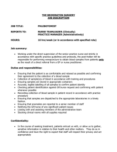 Job Description - Phlebotomist