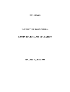 ISSN 0189-6636 - University of Ilorin