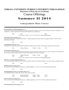Course Offerings for Summer II 2014 - Music @ IUPUI