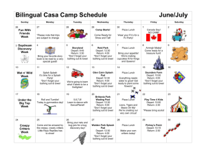 Junior Elementary Camp Schedule July 2010