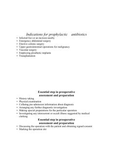 Indications for prophylactic antibiotics