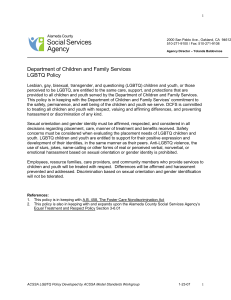LGBTQ Policy - Alameda County Social Services