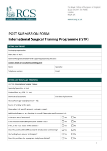 ISTP post submission form - The Royal College of Surgeons of