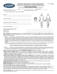 WR111 Skin Condition Form  - Kentucky High School Athletic