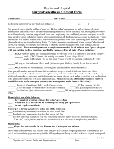 Surgical/Anesthesia Consent Form