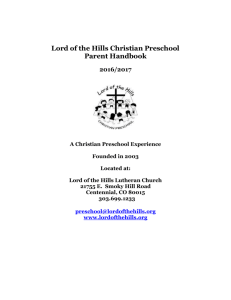 Parent Handbook - Lord of the Hills Lutheran Church