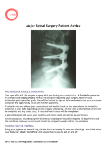 ADVICE TO PATIENT DUE TO HAVE MAJOR SPINAL SURGERY