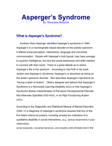Asperger`s Syndrome