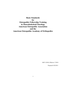 Basic Standards for Osteopathic Fellowship Training in