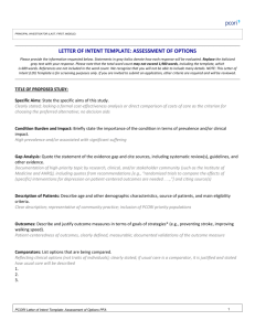 Letter of Intent template for the Assessment of Prevention, Diagnosis